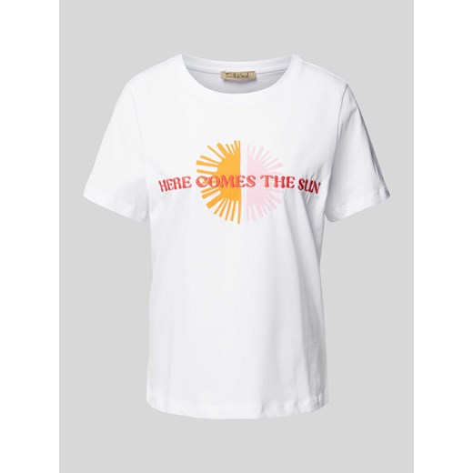 T-shirt z wyhaftowanym napisem ze sklepu Peek&Cloppenburg  w kategorii Bluzki damskie - zdjęcie 173618261