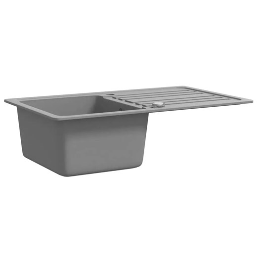 Szary zlewozmywak granitowy z ociekaczem - Zintex Elior One Size Edinos.pl