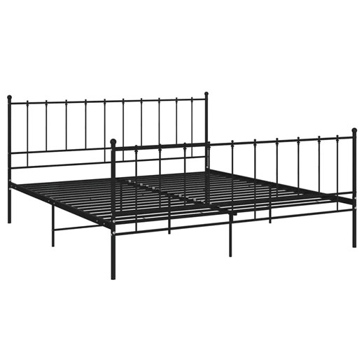 Czarne metalowe łóżko w stylu industrialnym 140x200 cm - Laxi ze sklepu Edinos.pl w kategorii Łóżka i materace - zdjęcie 173621420