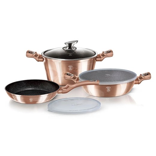 Aluminiowe garnki z patelnią i akcesoriami K9-S82 ze sklepu Edinos.pl w kategorii Garnki - zdjęcie 173621511