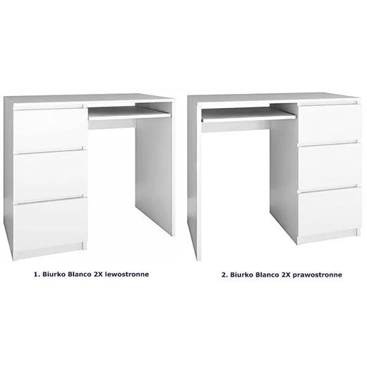 Młodzieżowe biurko lewostronne Blanco 2X - biały mat Elior One Size Edinos.pl