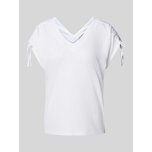 T-shirt z dekoltem w serek ze sklepu Peek&Cloppenburg  w kategorii Bluzki damskie - zdjęcie 173621814