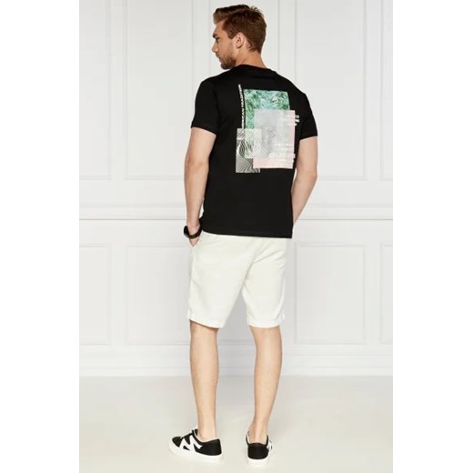 T-shirt męski czarny Guess z krótkim rękawem w stylu młodzieżowym bawełniany 