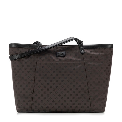 Torebka shopperka żakardowa w monogram brązowa ze sklepu WITTCHEN w kategorii Torby Shopper bag - zdjęcie 173625691