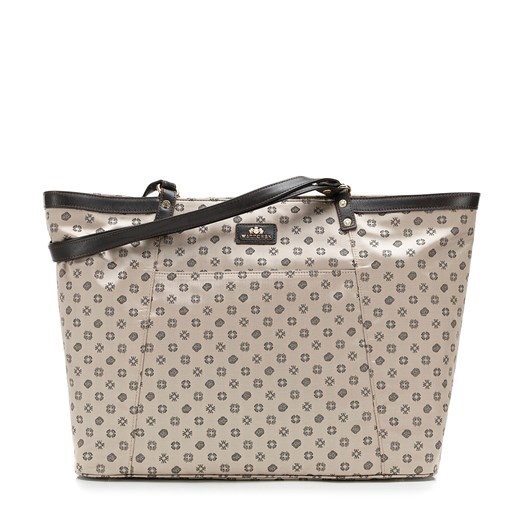 Torebka shopperka żakardowa w monogram beżowa ze sklepu WITTCHEN w kategorii Torby Shopper bag - zdjęcie 173625692