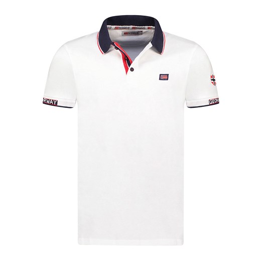 Biały t-shirt męski Geographical Norway z krótkim rękawem 