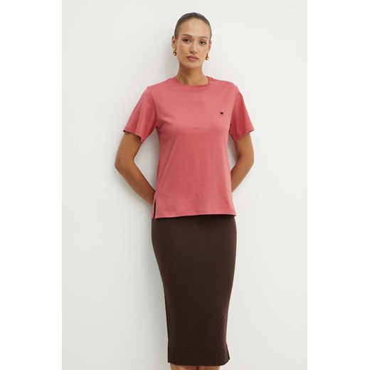 Weekend Max Mara t-shirt bawełniany damski kolor różowy 2425976021600 ze sklepu ANSWEAR.com w kategorii Bluzki damskie - zdjęcie 173628450