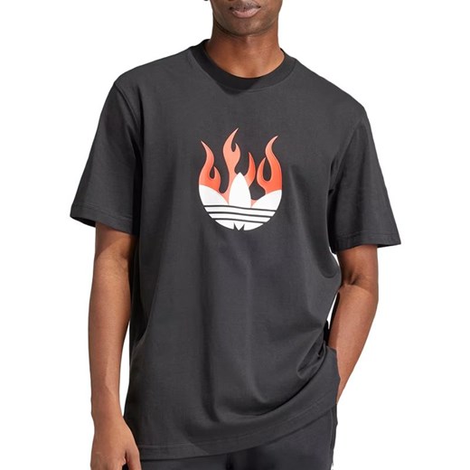 Koszulka adidas Originals Flames Logo IS0178 - czarna ze sklepu streetstyle24.pl w kategorii T-shirty męskie - zdjęcie 173628931