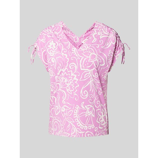 T-shirt z dekoltem w serek ze sklepu Peek&Cloppenburg  w kategorii Bluzki damskie - zdjęcie 173629193