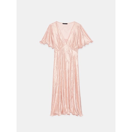 Mohito - Pastelowa sukienka midi z krótkim rękawem - pastelowy różowy Mohito XXS Mohito