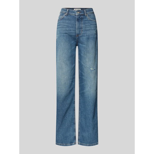Jeansy o kroju straight fit z efektem znoszenia ze sklepu Peek&Cloppenburg  w kategorii Jeansy damskie - zdjęcie 173638543