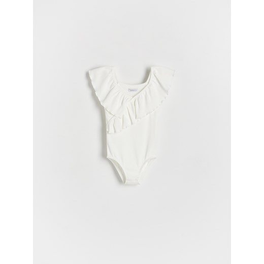 Reserved - Body z falbanką - biały ze sklepu Reserved w kategorii Body niemowlęce - zdjęcie 173639564