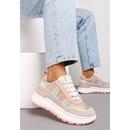 Różowe Sneakersy na Platformie Buffona ze sklepu renee.pl w kategorii Buty sportowe damskie - zdjęcie 173639693