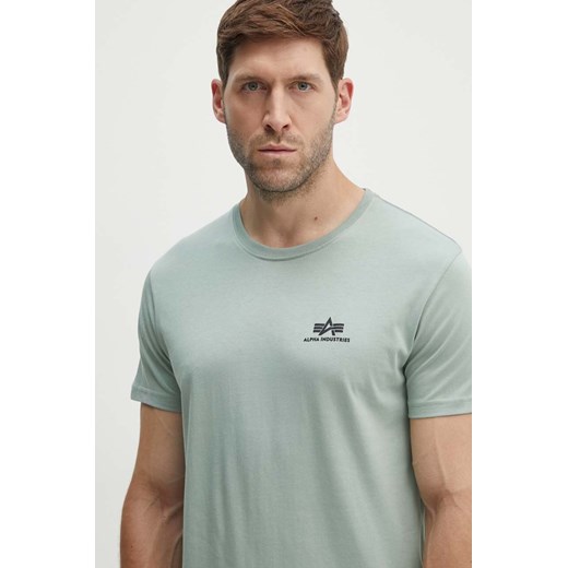 Alpha Industries t-shirt bawełniany męski kolor turkusowy z nadrukiem ze sklepu ANSWEAR.com w kategorii T-shirty męskie - zdjęcie 173646101