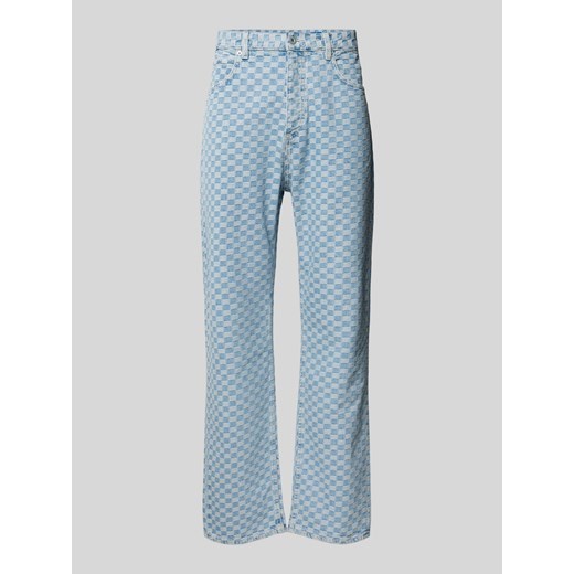 Jeansy o kroju relaxed fit ze wzorem w kratę model ‘Nate’ ze sklepu Peek&Cloppenburg  w kategorii Jeansy męskie - zdjęcie 173646960