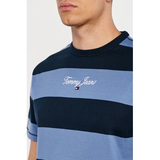 T-shirt męski niebieski Tommy Jeans z krótkim rękawem