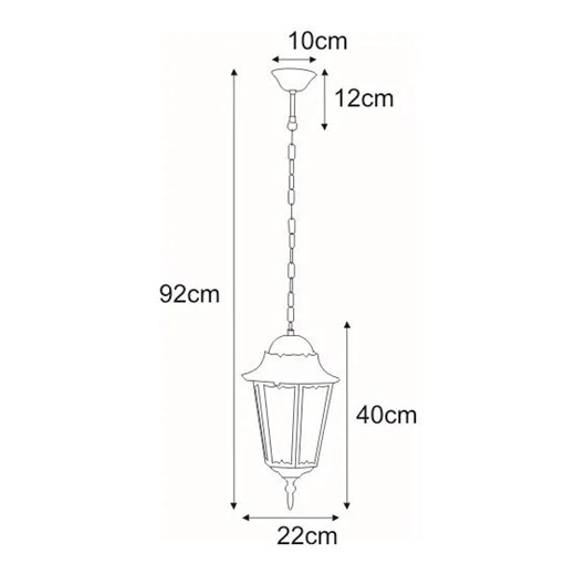 Czarna lampa wisząca ogrodowa retro - S353-Tirma Lumes One Size Edinos.pl