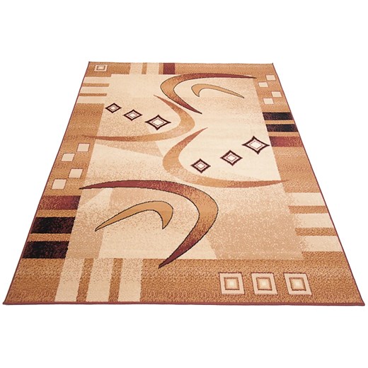 Prostokątny beżowy dywan w geometryczne wzory - Fendy 11X ze sklepu Edinos.pl w kategorii Dywany - zdjęcie 173655742