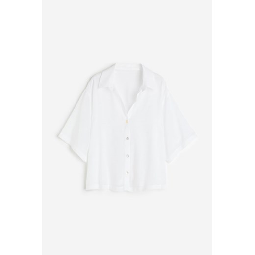 H & M - Krepowana koszula plażowa - Biały H & M S H&M
