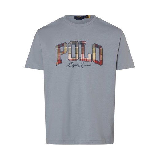 Polo Ralph Lauren T-shirt - klasyczny krój Mężczyźni Bawełna blue stone jednolity ze sklepu vangraaf w kategorii T-shirty męskie - zdjęcie 173657732
