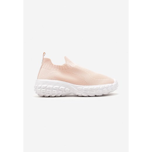 Różowe Płaskie Buty Sportowe Sneakersy ze Skórzaną Wkładką Elastyczną Cholewką i Perforacją Tiasius ze sklepu born2be.pl w kategorii Buty sportowe dziecięce - zdjęcie 173659981