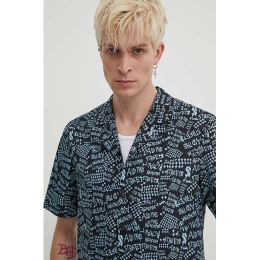 KSUBI koszula heroism ss shirt męska kolor czarny regular MPS24SH013 ze sklepu ANSWEAR.com w kategorii Koszule męskie - zdjęcie 173662080