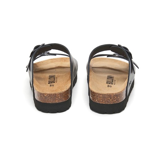 billowy Skórzane klapki w kolorze czarnym Billowy 39 wyprzedaż Limango Polska