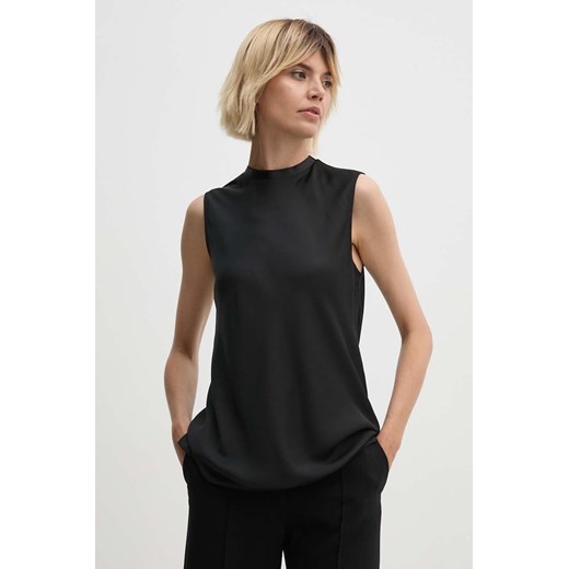 Calvin Klein bluzka damska kolor czarny gładka K20K207289 ze sklepu ANSWEAR.com w kategorii Bluzki damskie - zdjęcie 173668860