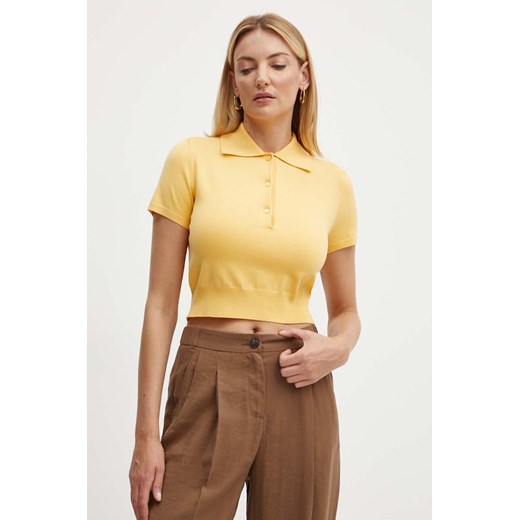 MAX&amp;Co. polo kolor żółty 2426366051200 ze sklepu ANSWEAR.com w kategorii Bluzki damskie - zdjęcie 173668871