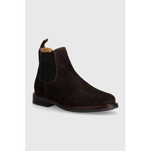 Gant sztyblety zamszowe St Fairkon męskie kolor brązowy 29653756 G399 ze sklepu ANSWEAR.com w kategorii Buty zimowe męskie - zdjęcie 173669063
