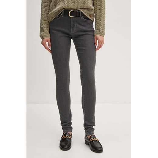 Pepe Jeans jeansy SKINNY JEANS MW damskie kolor szary PL204728UH8 ze sklepu ANSWEAR.com w kategorii Jeansy damskie - zdjęcie 173669194