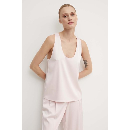 2NDDAY bluzka Amalia - Heavy Satin kolor różowy gładka 2244137279 ze sklepu ANSWEAR.com w kategorii Bluzki damskie - zdjęcie 173669281