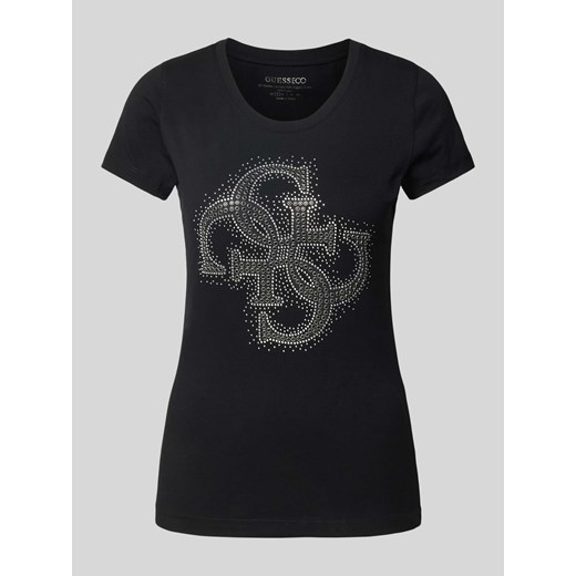 T-shirt z obszyciem kamieniami stras i ozdobnymi kamieniami ze sklepu Peek&Cloppenburg  w kategorii Bluzki damskie - zdjęcie 173672002