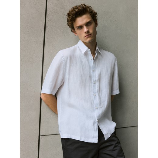 Reserved - Lniana koszula oversize - biały ze sklepu Reserved w kategorii Koszule męskie - zdjęcie 173675353