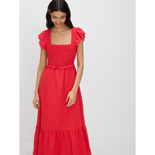 Reserved - Sukienka z bawełny - czerwony Reserved XS Reserved