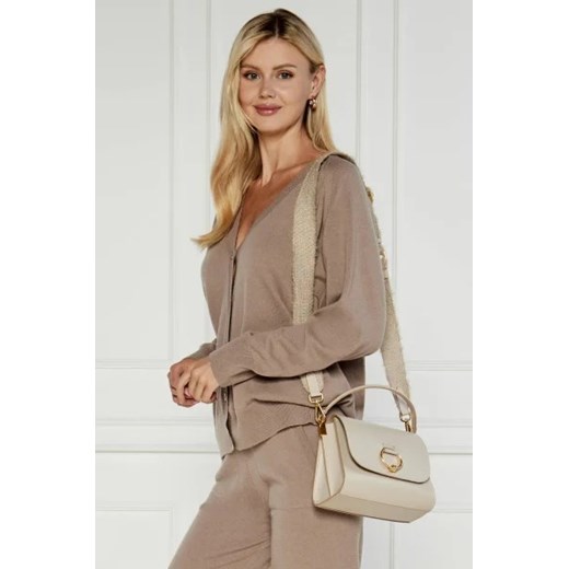 Listonoszka beżowa Gianni Chiarini średnia skórzana na ramię 