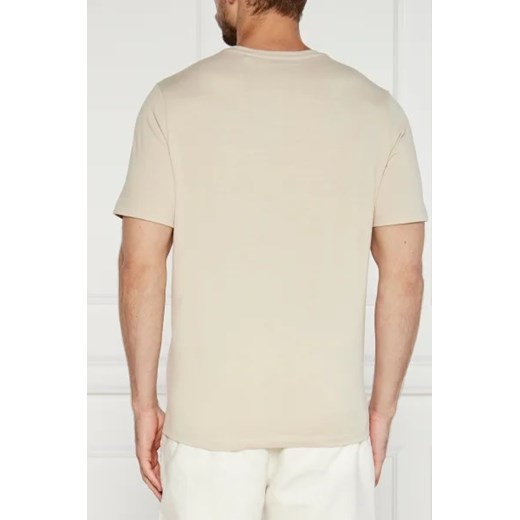 T-shirt męski Guess beżowy z krótkimi rękawami casualowy