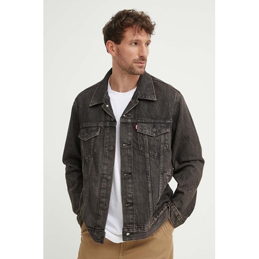 Levi&apos;s kurtka jeansowa męska kolor czarny przejściowa ze sklepu ANSWEAR.com w kategorii Kurtki męskie - zdjęcie 173679064