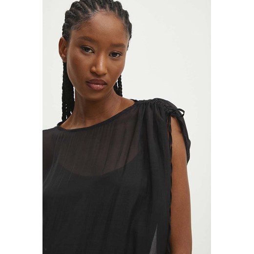 Answear Lab bluzka damska kolor czarny gładka ze sklepu ANSWEAR.com w kategorii Bluzki damskie - zdjęcie 173679140