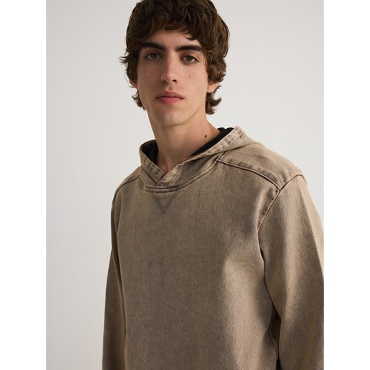 Reserved - Bluza z efektem sprania - beżowy Reserved XL Reserved