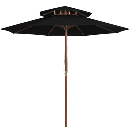 Czarny parasol ogrodowy z podwójnym daszkiem - Serenity Elior One Size wyprzedaż Edinos.pl
