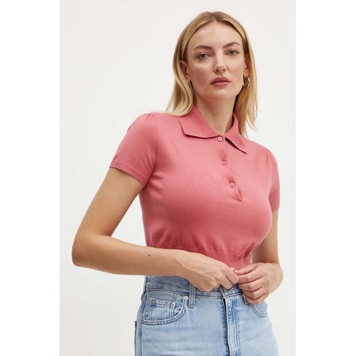 MAX&amp;Co. polo kolor różowy 2426366051200 ze sklepu ANSWEAR.com w kategorii Bluzki damskie - zdjęcie 173685861