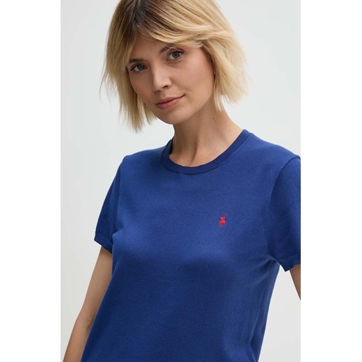 Polo Ralph Lauren t-shirt damski kolor niebieski 211891673 ze sklepu ANSWEAR.com w kategorii Bluzki damskie - zdjęcie 173686032