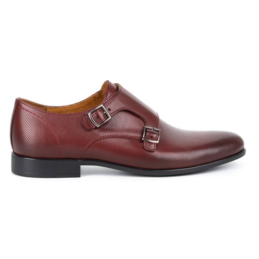 Buty męskie wizytowe monki 341/17 bordowe ze sklepu butyolivier w kategorii Buty eleganckie męskie - zdjęcie 173686360