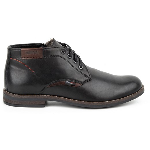 Buty męskie trzewiki zimowe skórzane 137KAM czarne ze sklepu butyolivier w kategorii Buty zimowe męskie - zdjęcie 173686421