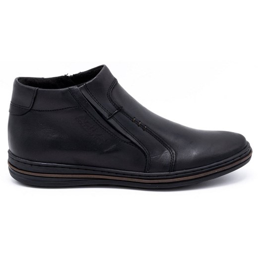 Buty męskie zimowe skórzane 381F czarne ze sklepu butyolivier w kategorii Buty zimowe męskie - zdjęcie 173686483