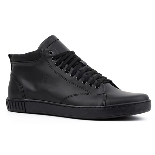 Buty skórzane męskie sneakersy 2108 czarne lico ze sklepu butyolivier w kategorii Buty sportowe męskie - zdjęcie 173686554