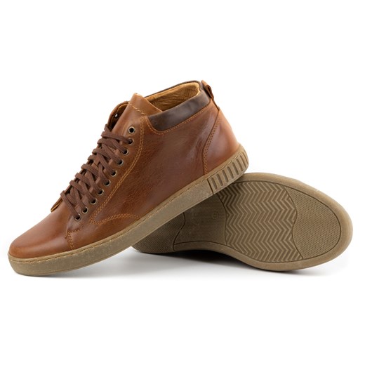 Buty męskie skórzane sneakersy 2108sw brązowe Polbut 45 butyolivier