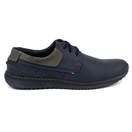 Buty Męskie Skórzane Casual Model 308GT niebieskie ze sklepu butyolivier w kategorii Buty zimowe męskie - zdjęcie 173687012