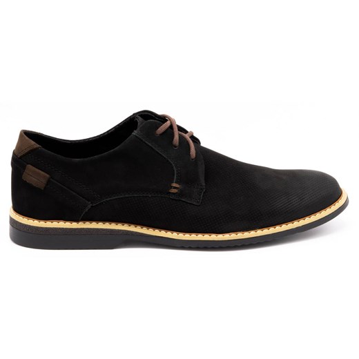 Buty męskie skórzane casual 859L czarne ze sklepu butyolivier w kategorii Półbuty męskie - zdjęcie 173687081